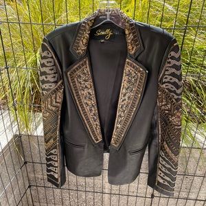 STUNNING Beaded Leather Jacket